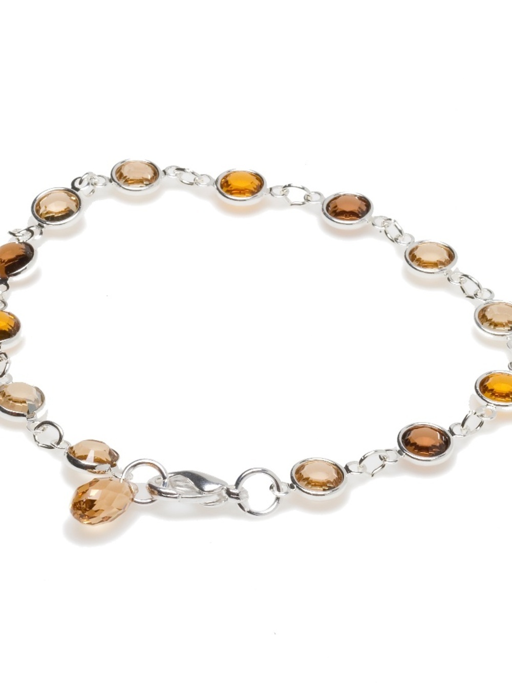 NWT Montreal Made Swarovski Crystal Channel Bracelet with Briolette Charm